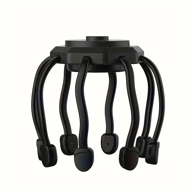 Rechargeable 8-Finger Scalp Massager - Black