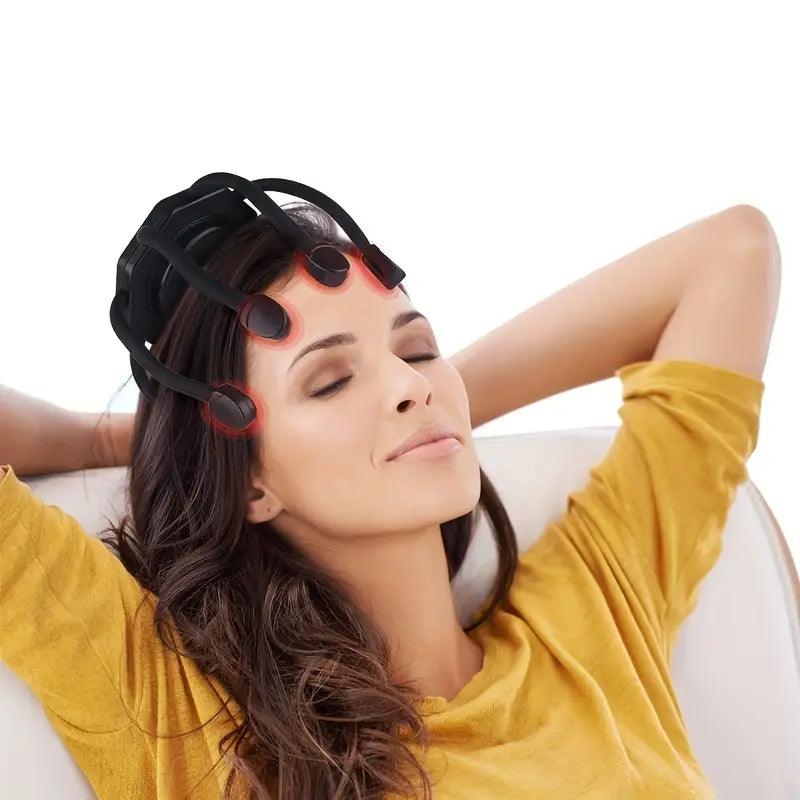 Rechargeable 8-Finger Scalp Massager - Black